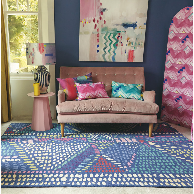 Bluebellgray Palais Hand Tufted Wool Blue Rug Wayfair.co.uk